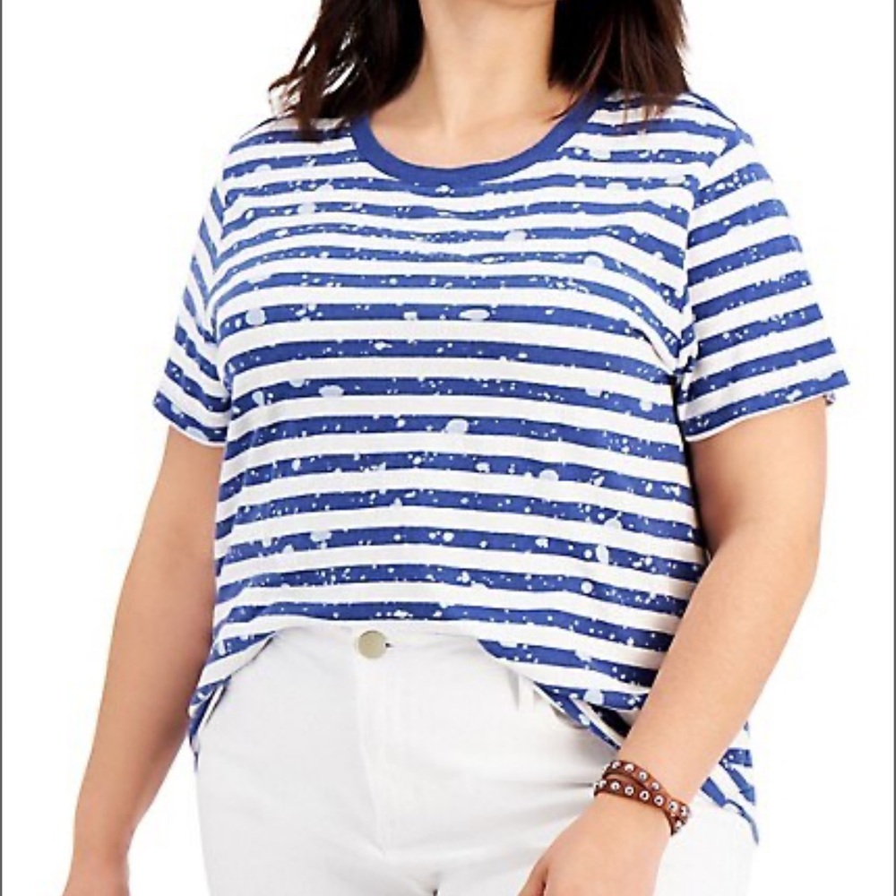 Style&Co plus stripe t shirt size 1X nwt